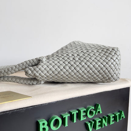 TOSCA SHOULDER BAG 27 IN AGATE GREY LAMBSKIN WITH DALMATA STONE DETAIL