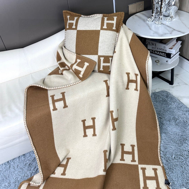 AVALON THROW BLANKET 170 CM IN CIDER BROWN CASHMERE 294473