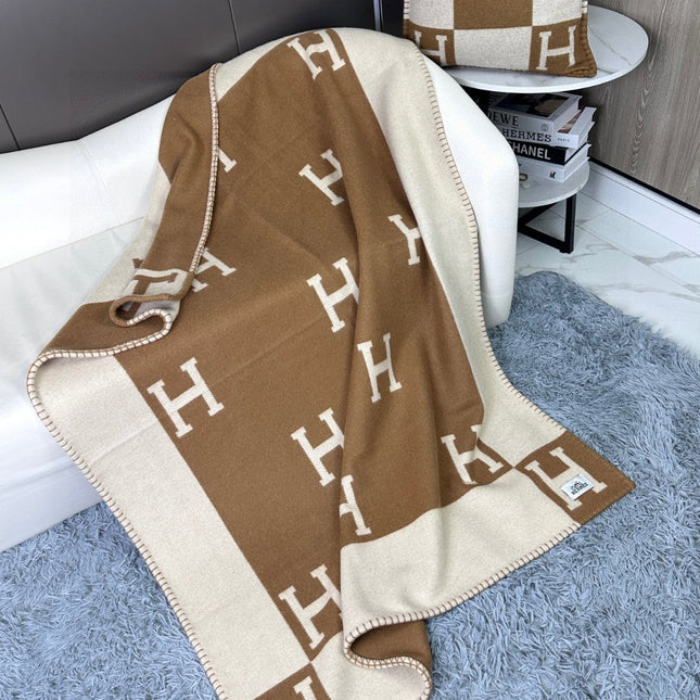 AVALON THROW BLANKET 170 CM IN CIDER BROWN CASHMERE 294473