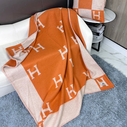 AVALON THROW BLANKET 170 CM IN TIGER ORANGE CASHMERE 294474