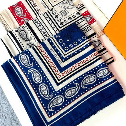 HERMES 25S SCARF 135 IN CASHMERE SILK 729038
