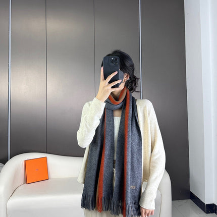 SCARF 180 CM IN SLATE GRAY CASHMERE 356236