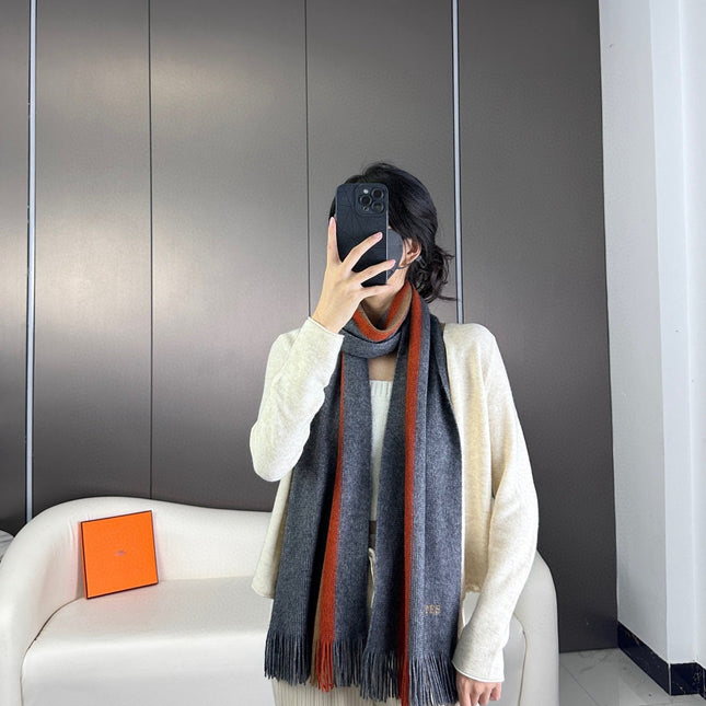 SCARF 180 CM IN SLATE GRAY CASHMERE 356236