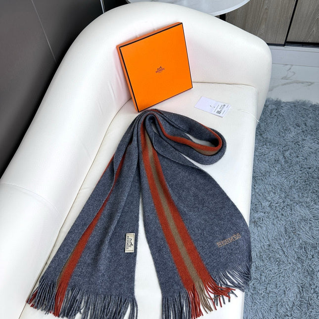SCARF 180 CM IN SLATE GRAY CASHMERE 356236