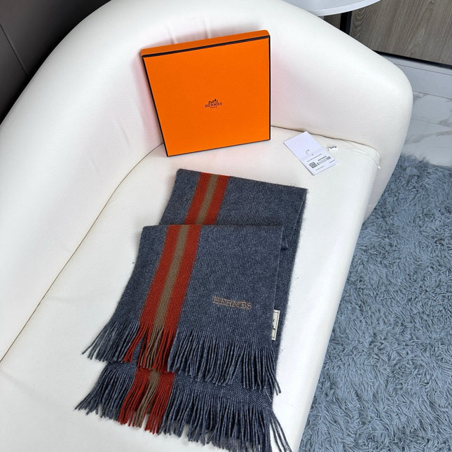 SCARF 180 CM IN SLATE GRAY CASHMERE 356236