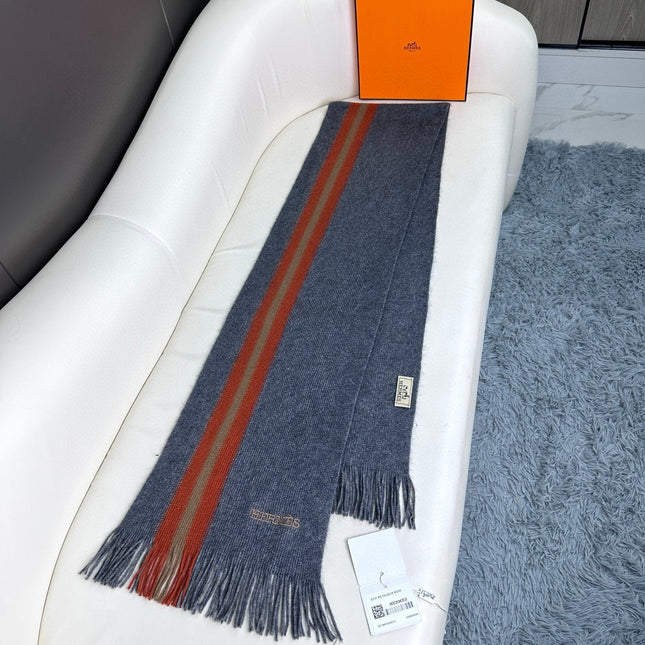 SCARF 180 CM IN SLATE GRAY CASHMERE 356236