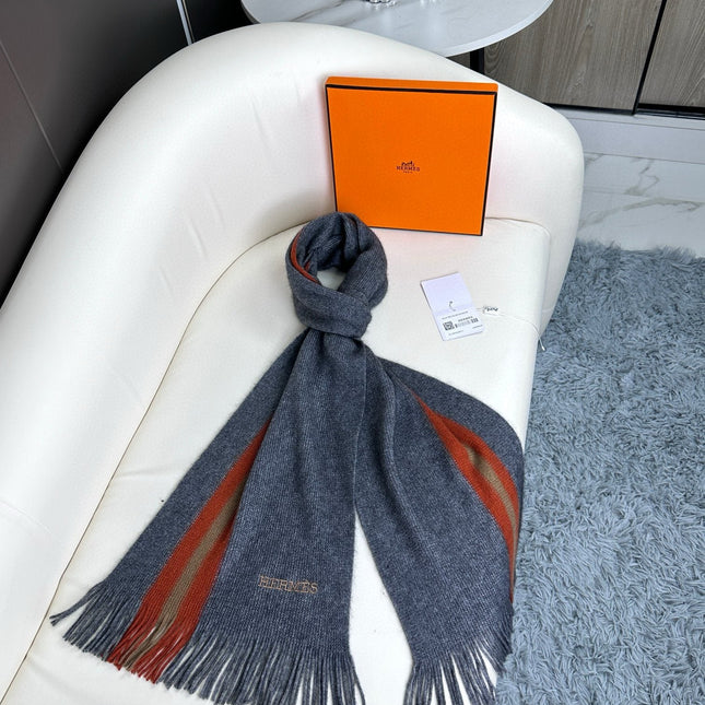 SCARF 180 CM IN SLATE GRAY CASHMERE 356236