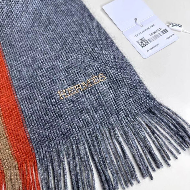 SCARF 180 CM IN SLATE GRAY CASHMERE 356236