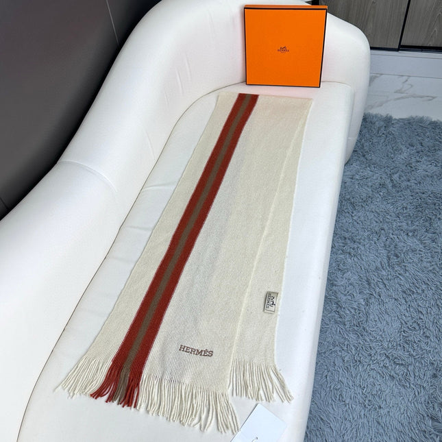SCARF 180 CM IN WHITE MIX RED CASHMERE 356237