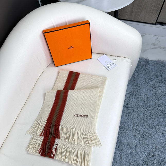 SCARF 180 CM IN WHITE MIX RED CASHMERE 356237
