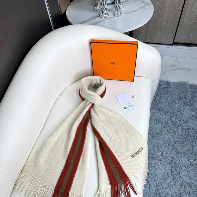 SCARF 180 CM IN WHITE MIX RED CASHMERE 356237