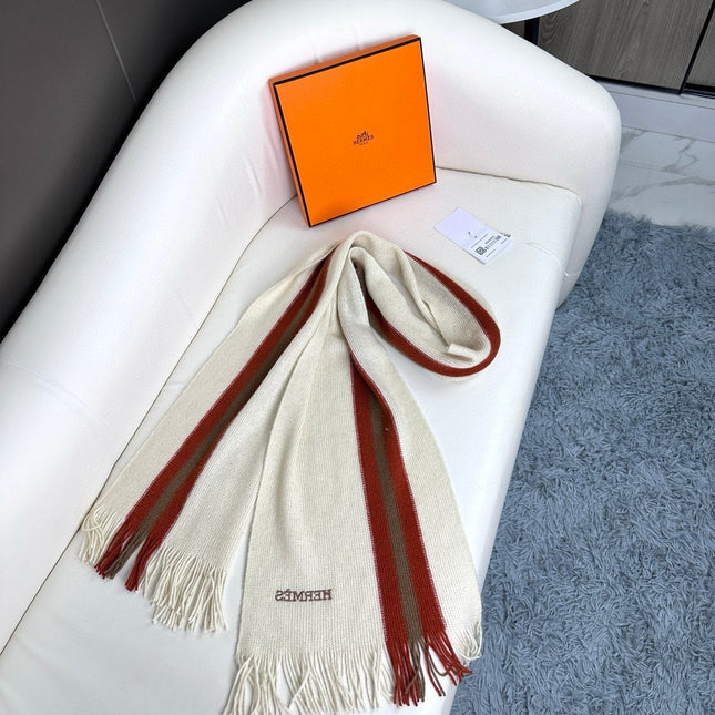 SCARF 180 CM IN WHITE MIX RED CASHMERE 356237