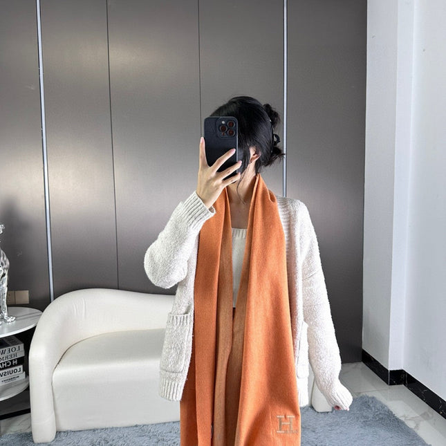 SCARF 190 CM IN TIGER ORANGE CASHMERE