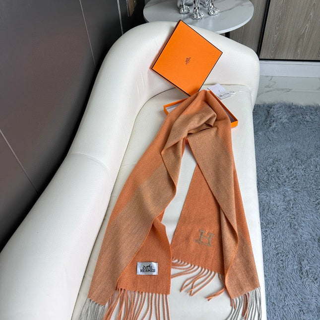 SCARF 190 CM IN TIGER ORANGE CASHMERE