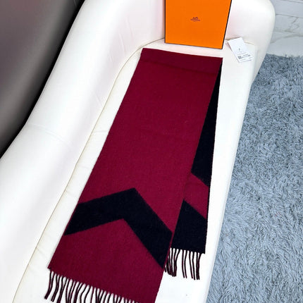 SCARF 190 CM IN JAM PURPLE MIX BLACK CASHMERE 370395
