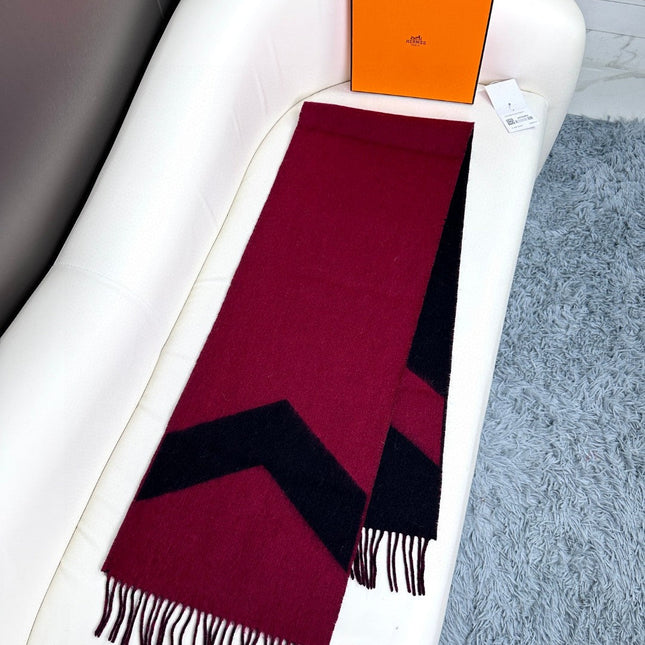 SCARF 190 CM IN JAM PURPLE MIX BLACK CASHMERE 370395