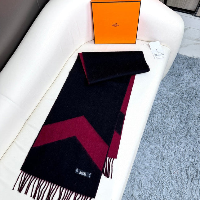SCARF 190 CM IN JAM PURPLE MIX BLACK CASHMERE 370395
