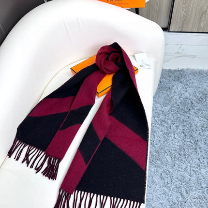 SCARF 190 CM IN JAM PURPLE MIX BLACK CASHMERE 370395