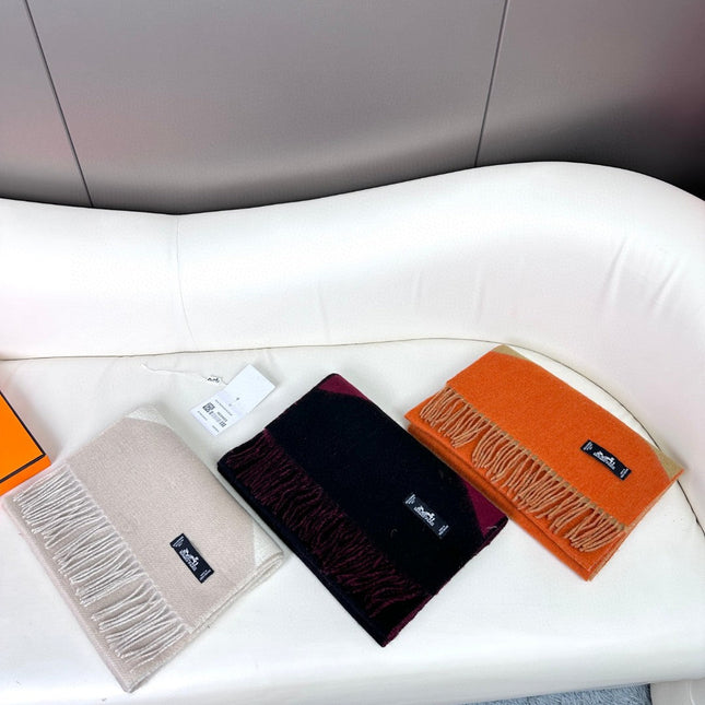 SCARF 190 CM IN RUST ORANGE MIX LIGHT YELLOW CASHMERE 370396