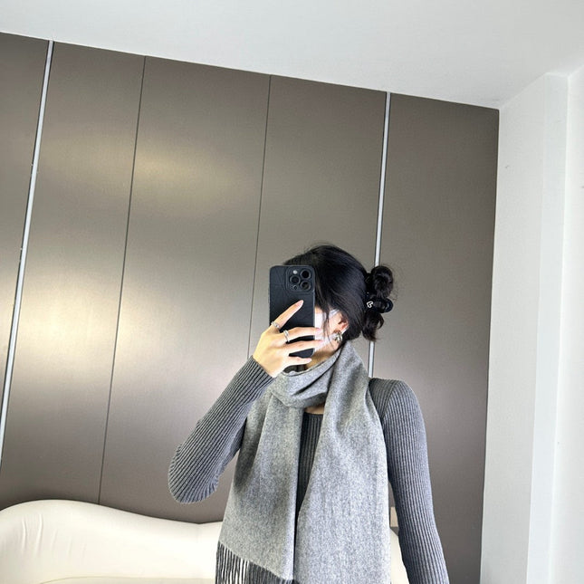 SCARF 180 CM IN MOUSE GRAY CASHMERE 383862
