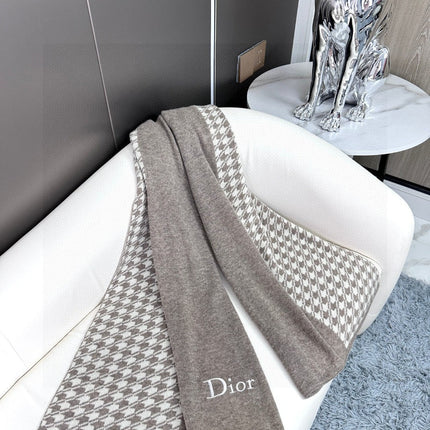 SCARF 190 CM IN KHAKI BEIGE MIX WHITE CARO CASHMERE 388125