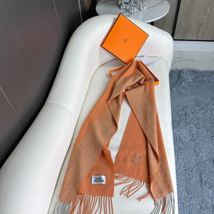 SCARF 190 CM IN TIGER ORANGE CASHMERE