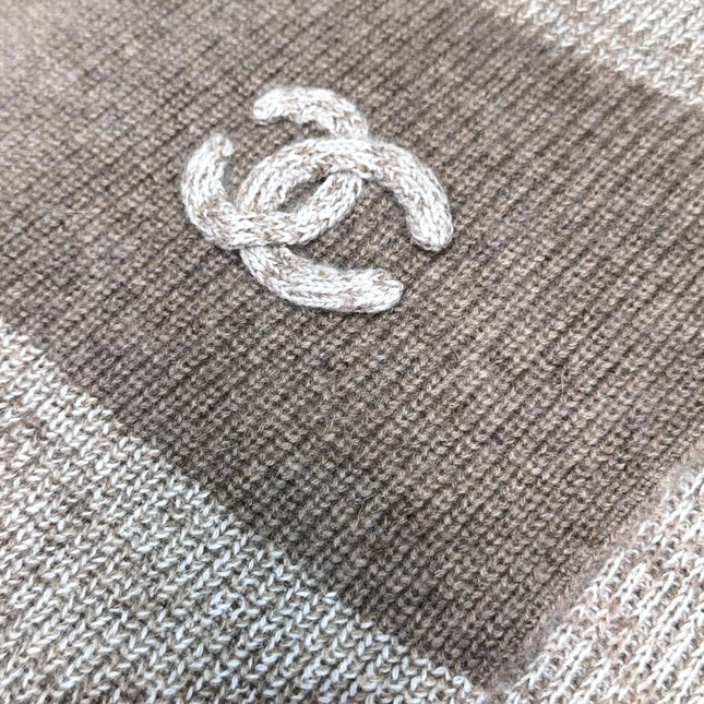 SCARF 180 CM IN KHAKI BROWN CASHMERE 389978