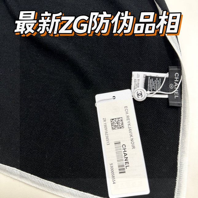 LONG SCARF 200 CM IN BLACK CASHMERE AND SILK 396411