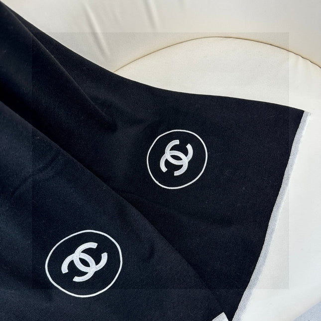 LONG SCARF 200 CM IN BLACK CASHMERE AND SILK 396411