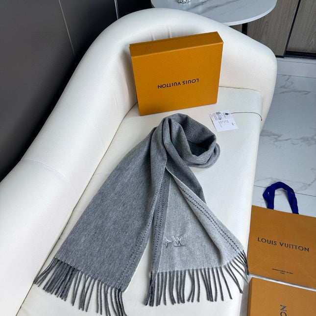 DUAL SCARF 180 CM IN SHARK GRAY CASHMERE 398375