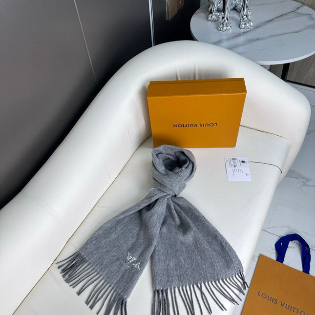 DUAL SCARF 180 CM IN SHARK GRAY CASHMERE 398375