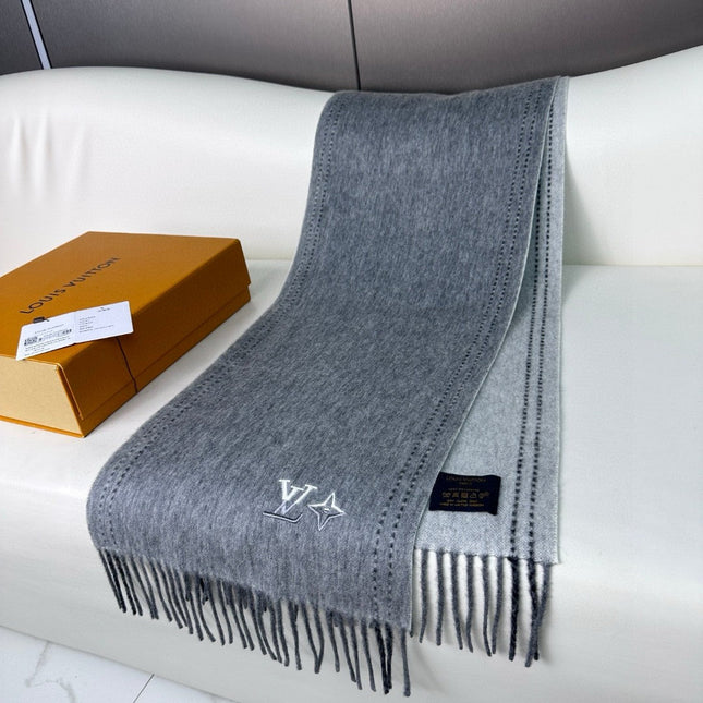 DUAL SCARF 180 CM IN SHARK GRAY CASHMERE 398375