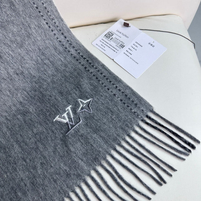 DUAL SCARF 180 CM IN SHARK GRAY CASHMERE 398375