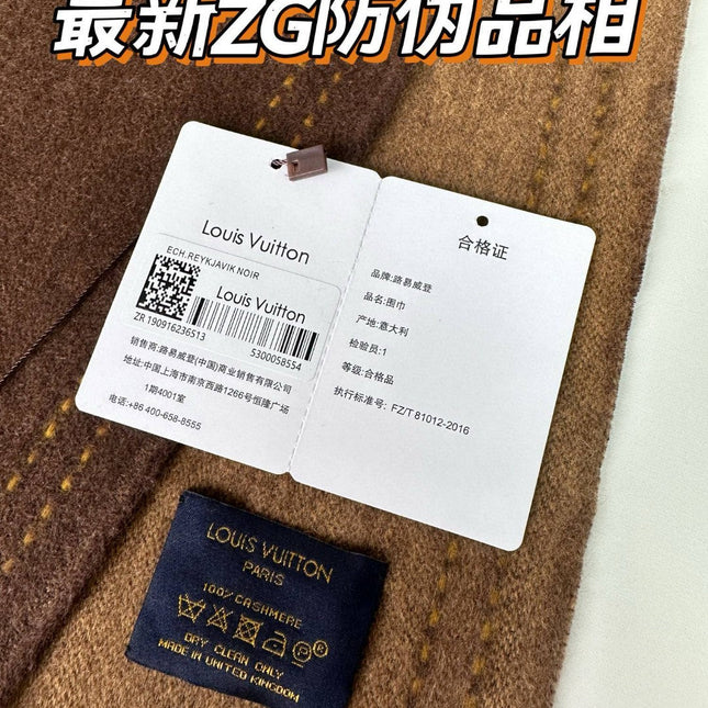 DUAL SCARF 180 CM IN CHOCOLATE BROWN CASHMERE 398376