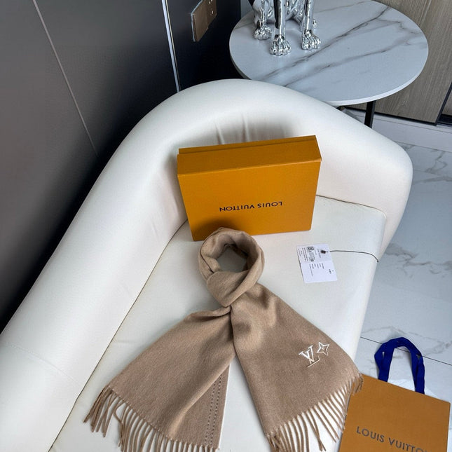 DUAL SCARF 180 CM IN MEDIUM BROWN CASHMERE 398377