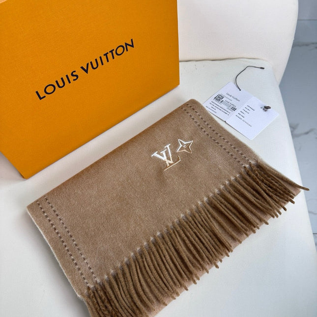 DUAL SCARF 180 CM IN MEDIUM BROWN CASHMERE 398377