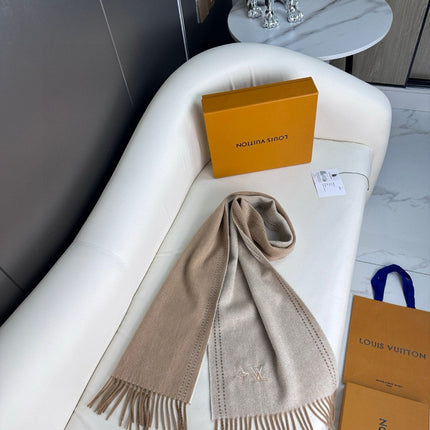 DUAL SCARF 180 CM IN MEDIUM BROWN CASHMERE 398377