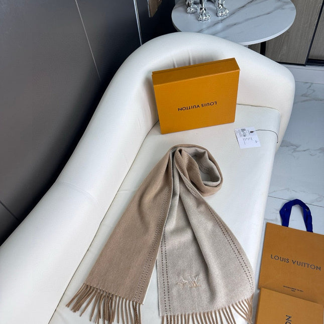 DUAL SCARF 180 CM IN MEDIUM BROWN CASHMERE 398377