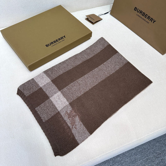 SCARF 190 CM IN MEDIUM BROWN CASHMERE  398395
