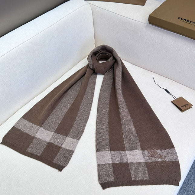 SCARF 190 CM IN MEDIUM BROWN CASHMERE  398395
