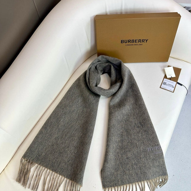 SCARF 180 CM IN MOUSE GRAY AND CAMEL BEIGE CASHMERE 398416