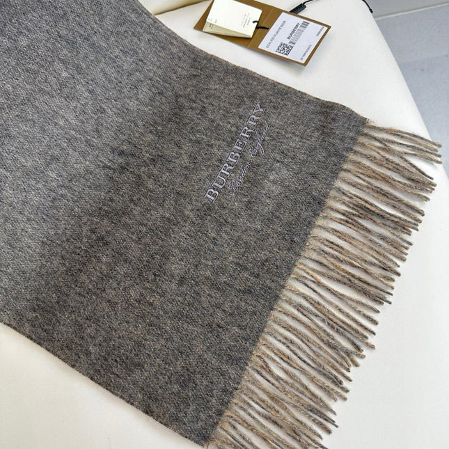 SCARF 180 CM IN MOUSE GRAY AND CAMEL BEIGE CASHMERE 398416