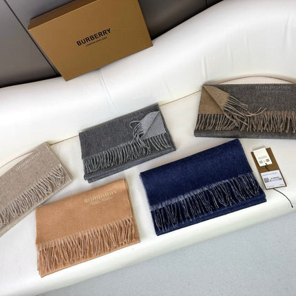 SCARF 180 CM IN MOUSE GRAY AND CAMEL BEIGE CASHMERE 398416