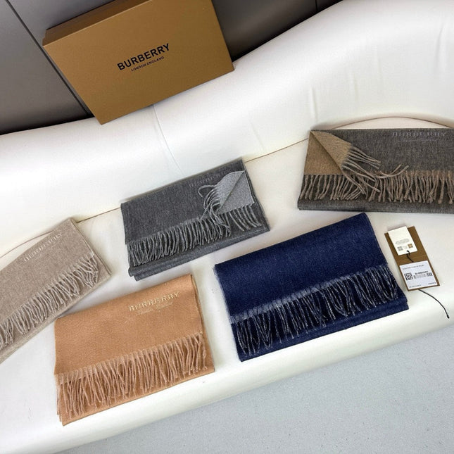 SCARF 180 CM IN MOUSE GRAY AND CAMEL BEIGE CASHMERE 398416