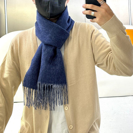 SCARF 180 CM IN NAVY BLUE CASHMERE 398419