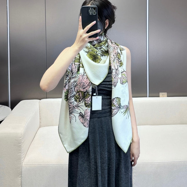SQUARE SCARF 140 CM IN COLORFUL CASHMERE AND SILK 403836