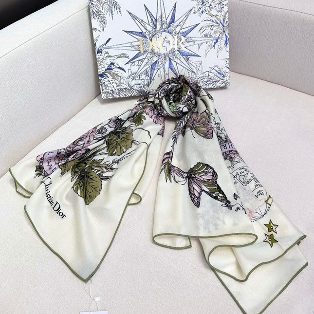 SQUARE SCARF 140 CM IN COLORFUL CASHMERE AND SILK 403836
