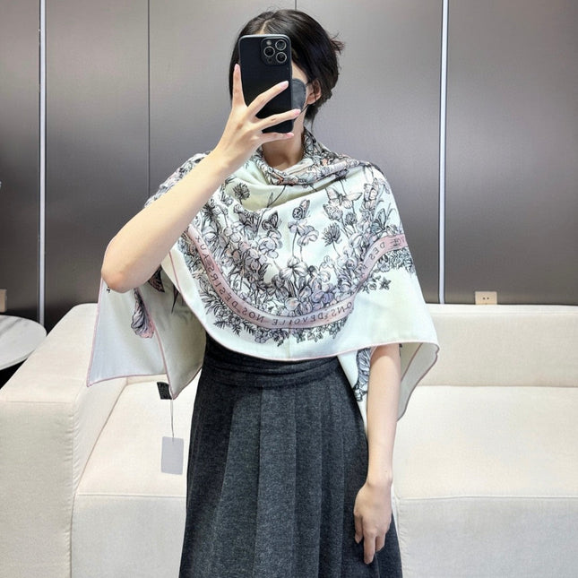 SQUARE SCARF 140 CM IN COLORFUL CASHMERE AND SILK 403837