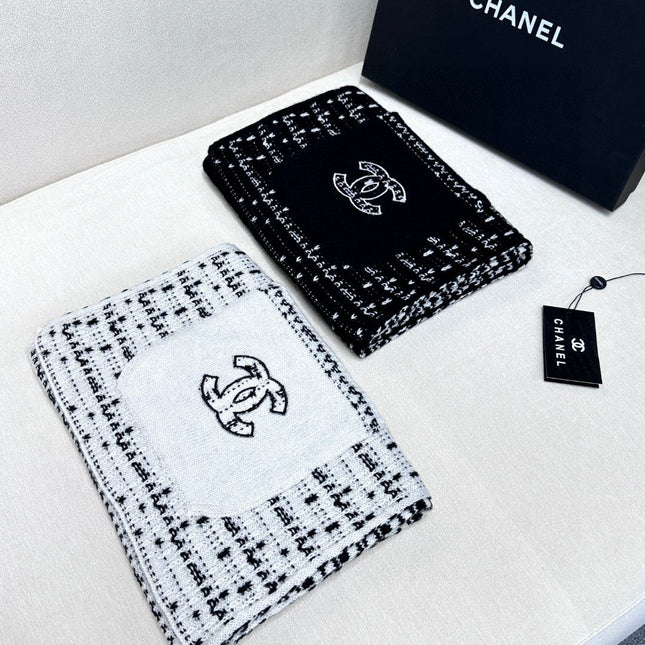 SCARF 180 CM IN WHITE MIX BLACK CASHMERE 403851