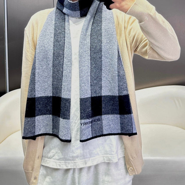 SCARF 180 CM IN LIGHT GRAY MIX BLACK CASHMERE 403870